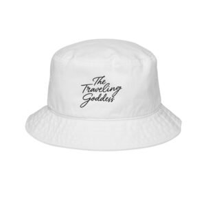 The Traveling Goddess Embroidered Bucket Hat — Women's Travel Sun Hat