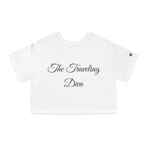 Cropped T-Shirt — "The Traveling Diva" Script Crop Top