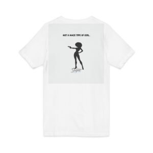Alternative view of Afro Femme Silhouette V‑Neck Tee — "Not A Mace Type Of Girl" Graphic Shirt
