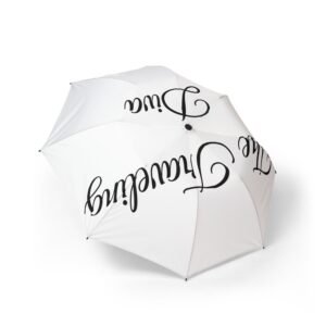 Alternative view of The Traveling Diva Minimalist , Compact Semi‑Automatic Travel Rain Umbrella with Script Design.