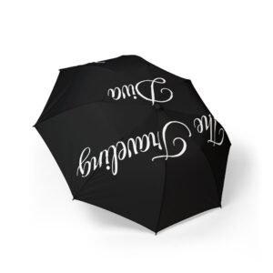 Foldable Umbrella — 'The Answering Diva' Black Compact Umbrella