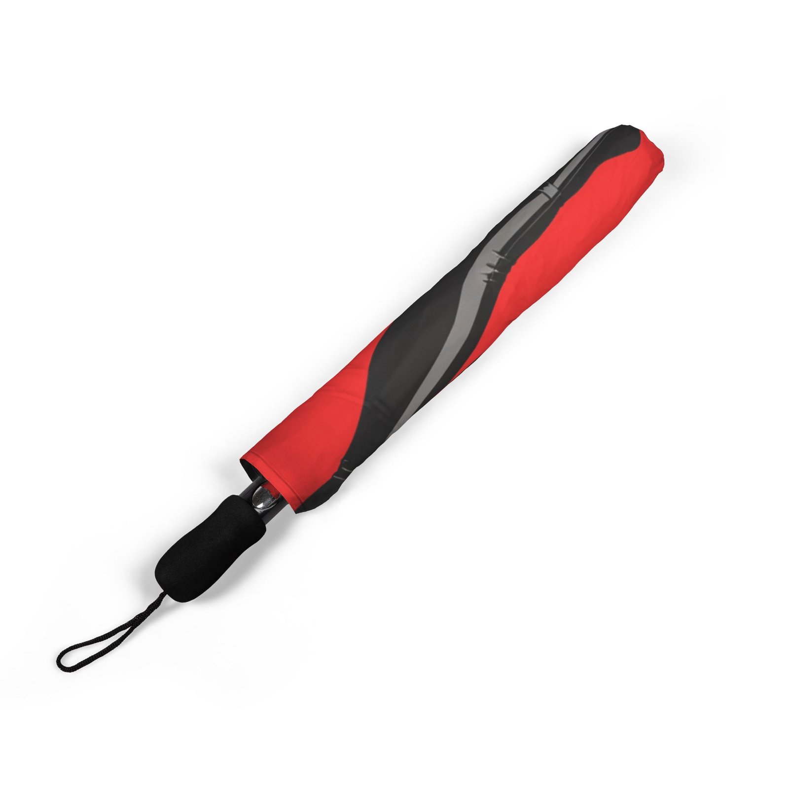 2802975603632261567_2048.jpeg Foldable Umbrella — Red Samurai Silhouette with 'To Make Type Of Order' Graphic - Image 5