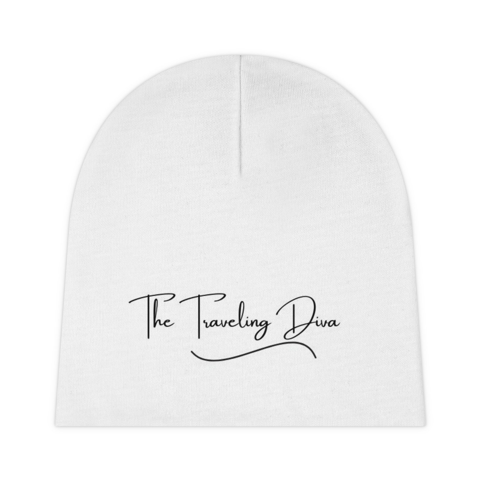 826324819943159635_2048-1.jpeg Baby Beanie - "The Traveling Diva" Script Logo Infant Hat