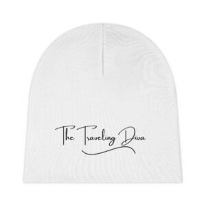 Alternative view of Baby Beanie - "The Traveling Diva" Script Logo Infant Hat